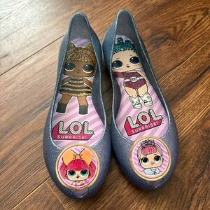 NWOT LOL Surprise glitter jelly flats size 3